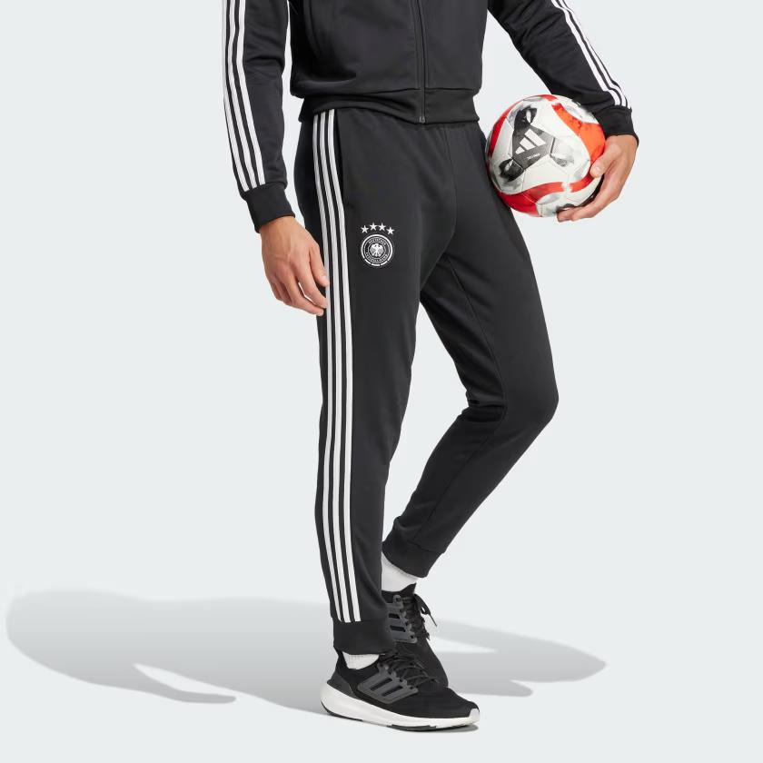 Adidas Germany Dna Sweat Pants Three Stripe Color Block Tapered Football Knit Sports Pants Men Pants Black IT9763
