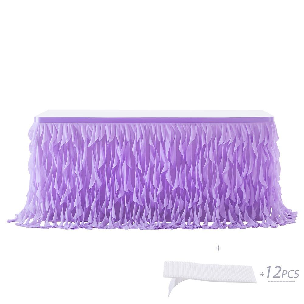 183cm*76cm Ruffle Table Skirt Multicolor Table Skirt Elegant Tulle Table Skirt for Baby Shower