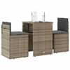 VidaXL Ensemble de bistro 3 pcs avec coussins beige résine tressée, ensemble de bistro de jardin, ensemble de balcon, 4003872