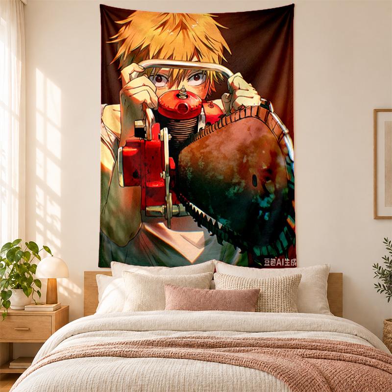 Chainsaw Man Tapestry highquality for decorating living room bedroom dorm walls ideal as bedroom wallart orholiday gift