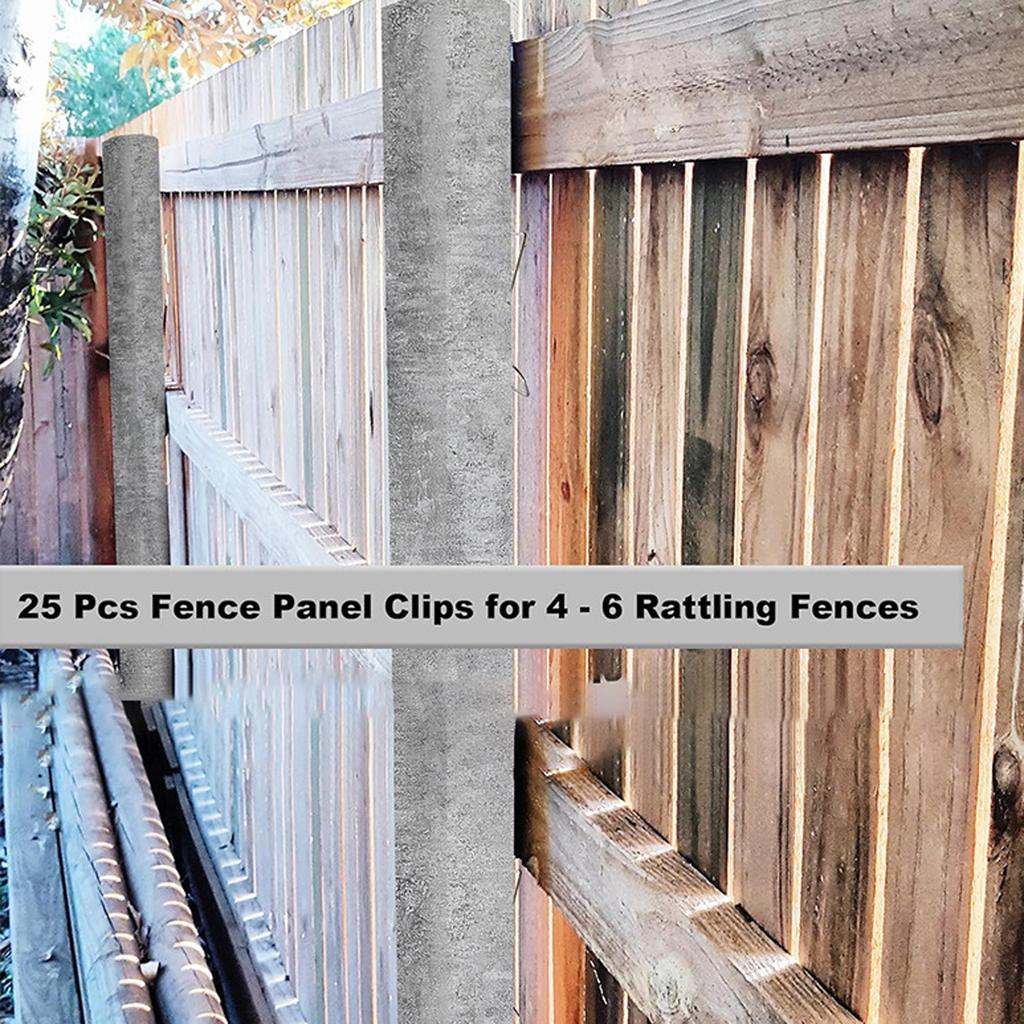 25 Stück Zaunpaneel-Klammern Clips gegen Klappern Schlagen Diebstahl-Schäden Verhindern Lose Zaunpaneele Sichern
