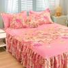 Ruffle Skirt Bedspread Home Textile Printed Bed Skirt Bedroom Coverlets Bedspreads Sheets Dust Cover Bedding 3PCS/Set
