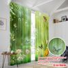 2pcs,2D plane printing Curtains Roller Blinds Butterfly Meadow(1) Polyester Easy Install (without rod) Home Decor for Living