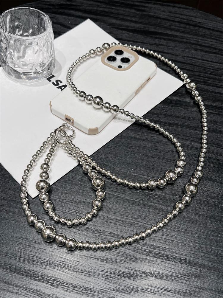 Neuer Stil Galvanisierte Perlen Lanyard Handy Crossbody-Riemen Lanyard Perlenanhänger Anti-Verlust Handy Universelles Lanyard