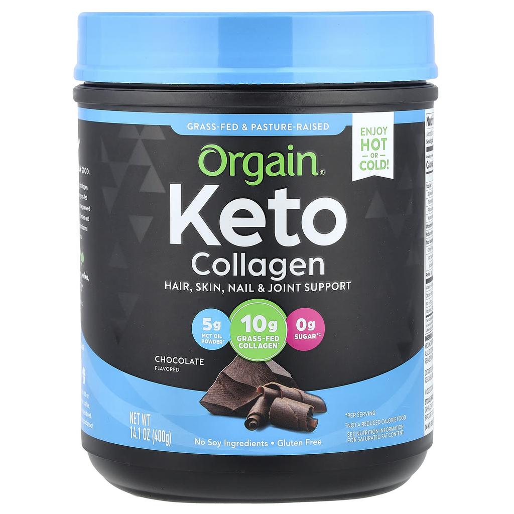 Keto, Ketogenic Collagen Protein Powder, with Mct Oil, Chocolate Flavor, 400G (0.88Lb)