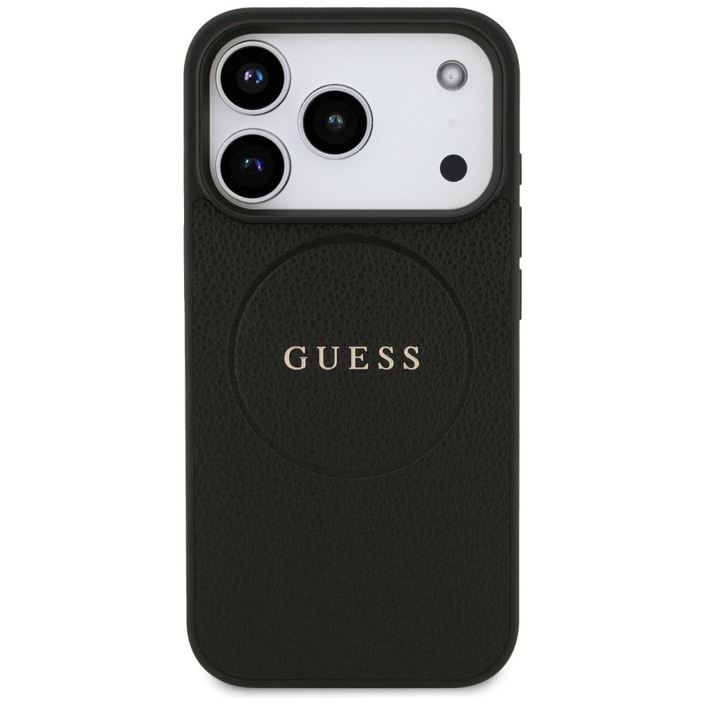 Guess Grained Ring MagSafe case for iPhone 17 Pro black