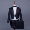Men's Black and White Rhinestone Tailcoat for Magician, Singer, or Conductor - Formal Performance Wear