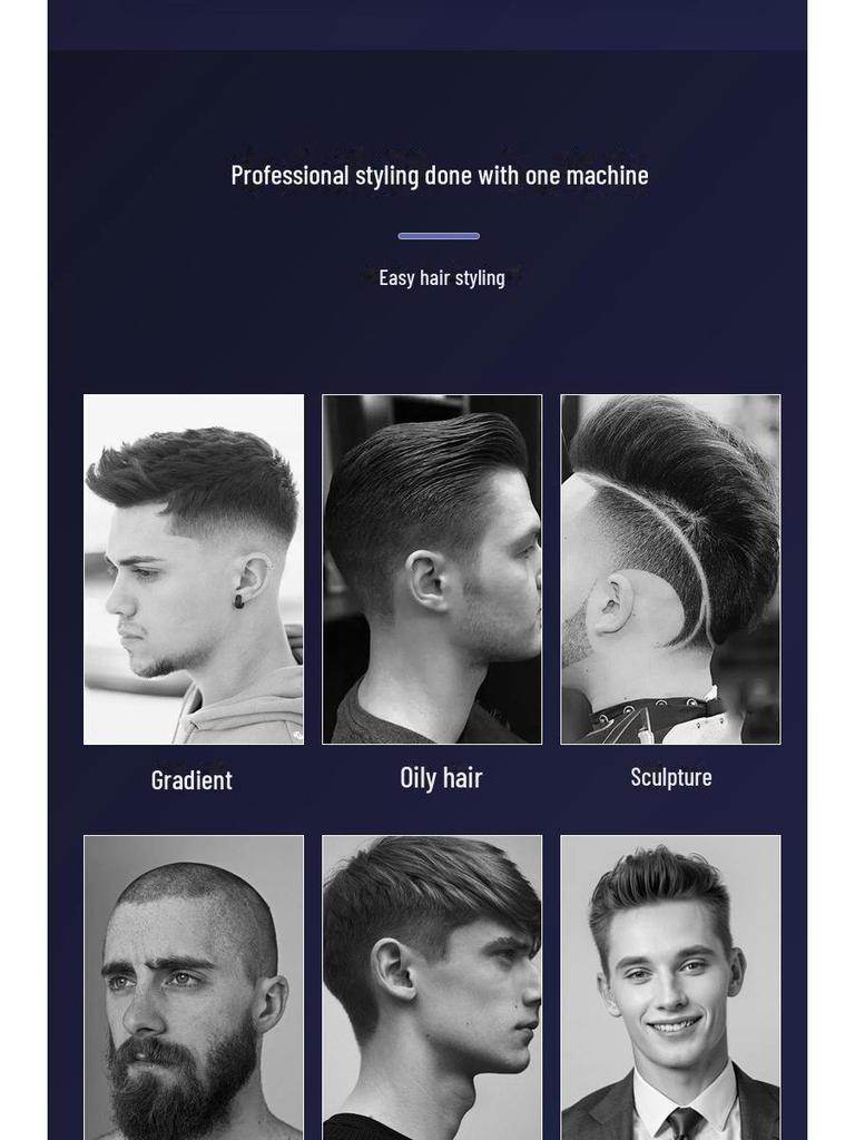 Silent USB Rechargeable Hair Clipper - Special Oil, Electric, Home Use, Professional Edge Cutter