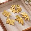 1Pair Gold Color Petal Flower Earrings Stainless Steel Metal Flower Earrings Stud Earrings Women