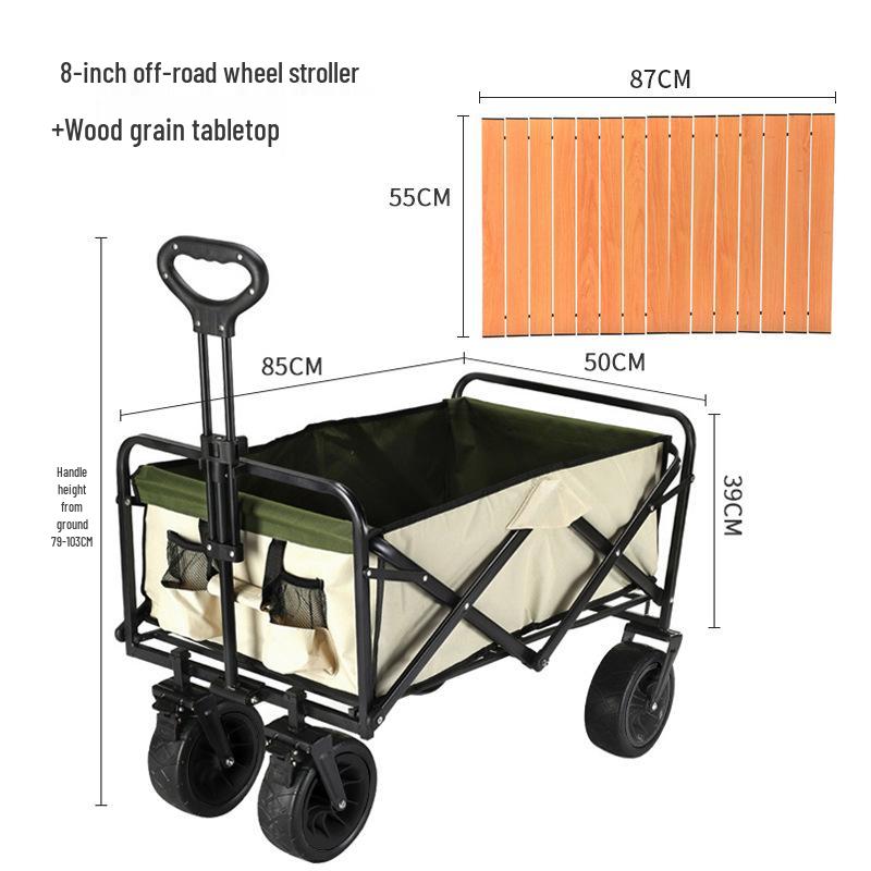 Collapsible Outdoor RV Camp Trolley - Compact Handcart for Express Delivery and Gathering Essentials