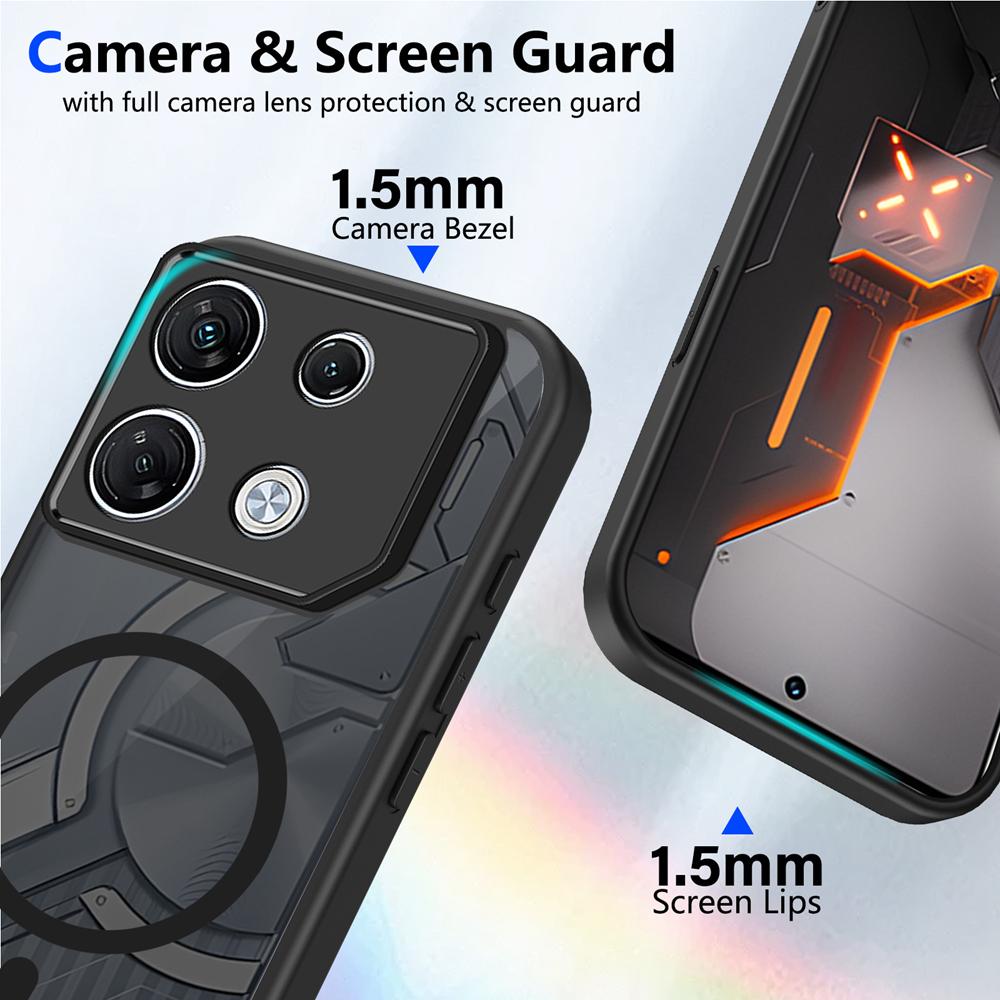 KEYSION Magnetic Phone Case for for Infinix GT 20 Pro 5G Silicone+PC Matte Translucent Shockproof Cover for Infinix GT 20 Pro