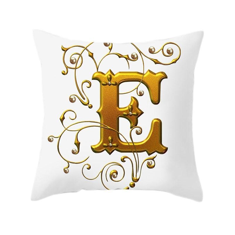 45x45cm Gold 26 English Letters Luxury Decorative Pillowcase Sofa Seat Cushion Cover Wedding Party Home Decor Hold Pillowcase
