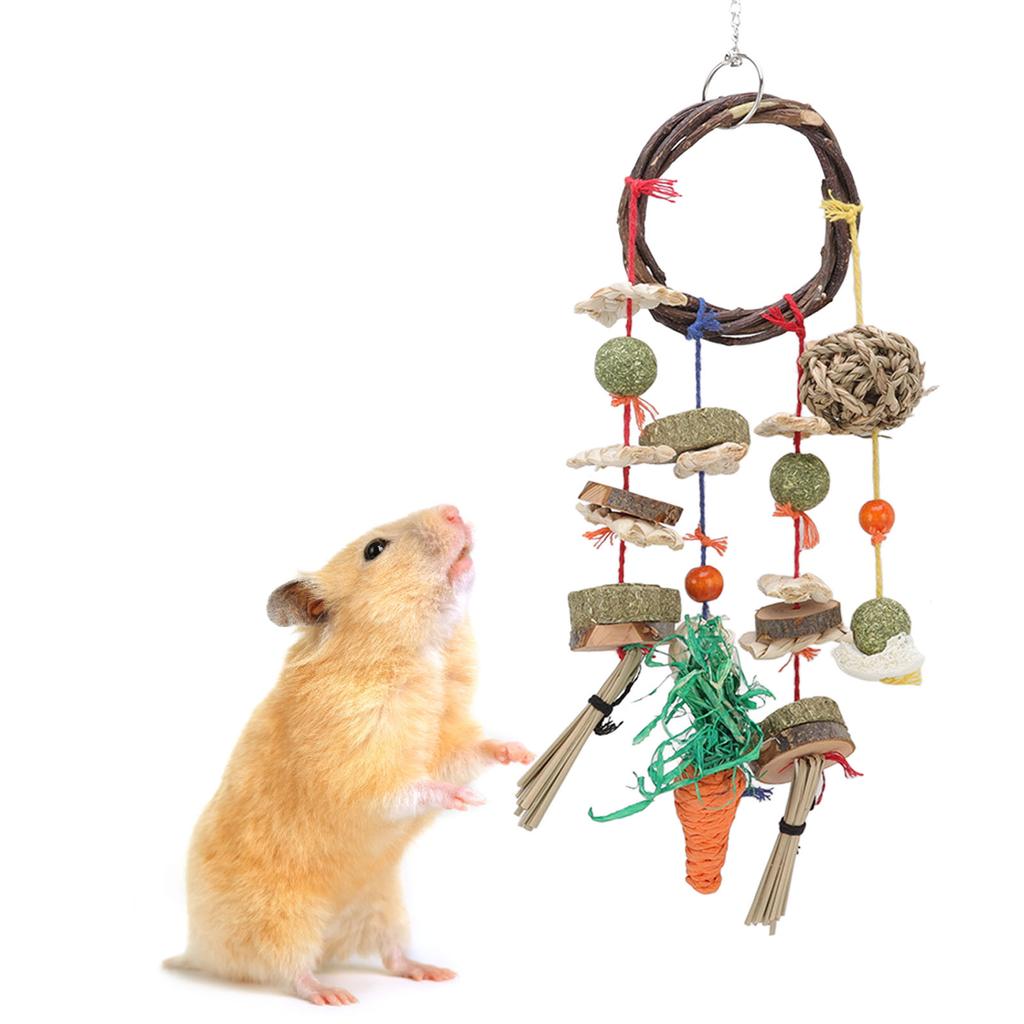 Rabbit Chew Toys Hand Made Multifunction Hamster Molar Toys for Rabbit Guinea Pig Chinchilla Hamster Squirrel Gerbils
