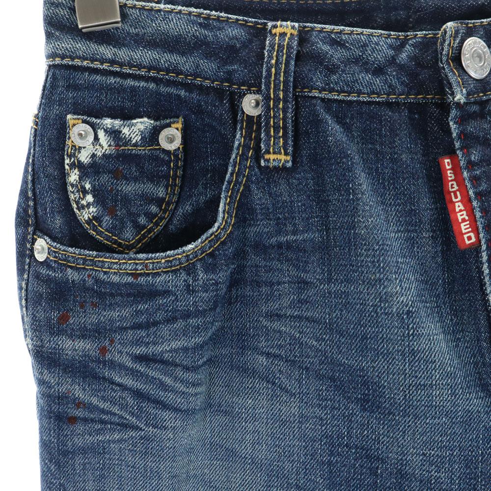 DSQUARED2 made in Italy wide Denim pants 40 Jeans painted vintage finish Women Used