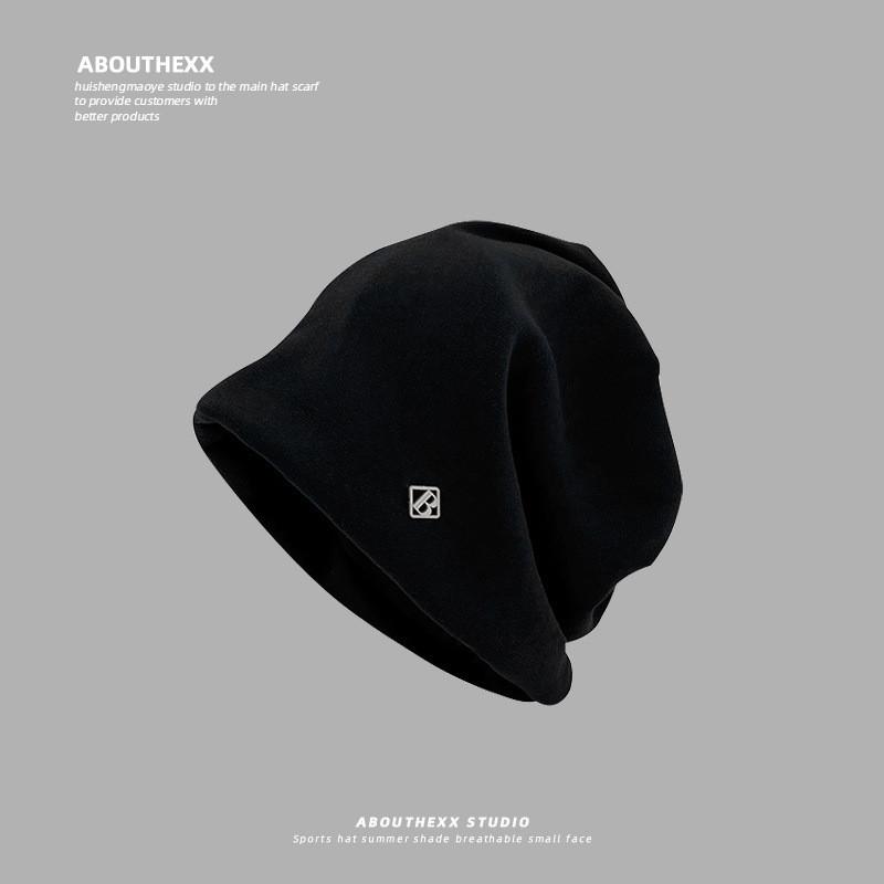 Knit Hat For Women Men With Letter Embroidery Warm Cozy Fall Winter Fashion чёрный