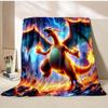 Charizard Dracaufeu Stampa Cartone Animato Coperta Bambini Adulti Coperta Morbida Calda Biancheria da Letto per Letto Divano Coperta da Viaggio