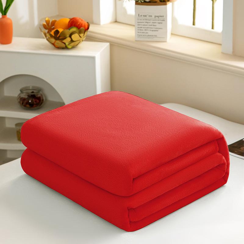 Solid-Color Flannel Blankets, Sofa Throws, Coral Fleece, Warm Bed Sheets, Nap Blankets