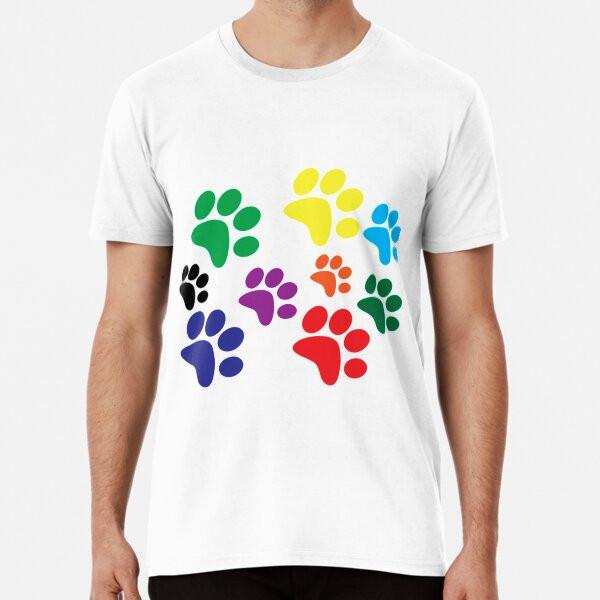 Colorful Dog Paws T-Shirt S-5XL Best T-Shirt