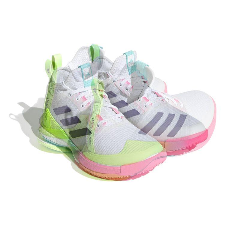 Adidas Crazyflight Mid White Purple Pink Women Sneakers Cloud-White Team-College-Purple Flash-Aqua HP3337