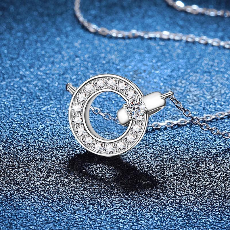 D Color Moissanite Pendant Necklace Choker Minimalist Versatile Jewelry Women
