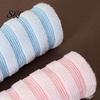 Rectangular Bath Towel Vertical Stripes Pattern Gentle Exfoliating Texture Woven Shower Shape Bathroom Textured