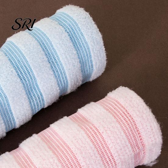 Rectangular Bath Towel Vertical Stripes Pattern Gentle Exfoliating Texture Woven Shower Shape Bathroom Textured