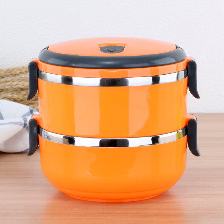 Stainless Steel Multi-layer Insulated Bento Box for Students and Office Use