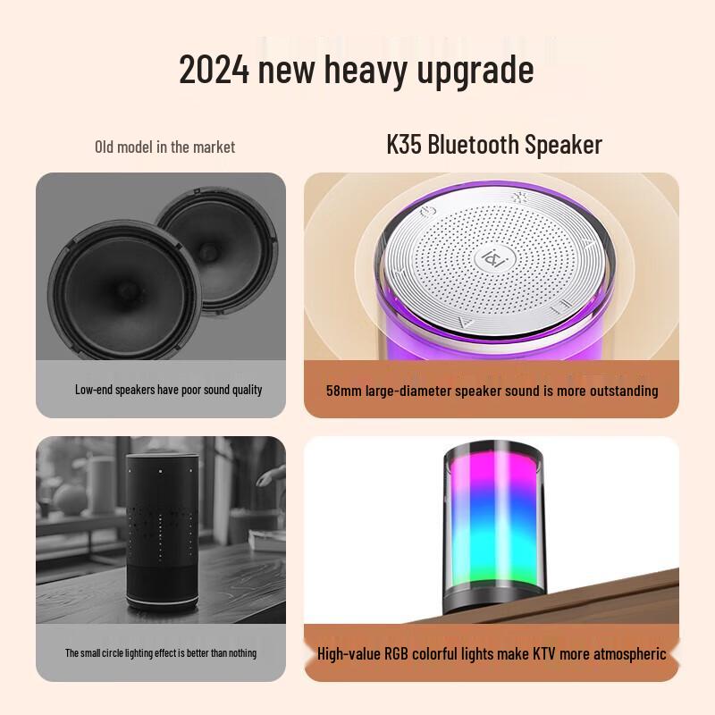 Soli AI K35 Bluetooth Speaker with Xiaodu Voice & RGB Lights