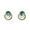 Elliptical enamel environmentally friendly alloy stud earrings double-layer ring design daily commute personalized niche earrings