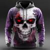 New Trend Skull Tie-dye Hoodie Autumn And Winter Street Hip-hop Style Personality Sweatshirt Men's Super Loose Casual Pullover