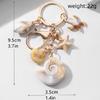 Exquisite Shell Keychain Conch Starfish and Star Pendant Keyring Bag Decoration Fashionable Beach Vacation Accessory