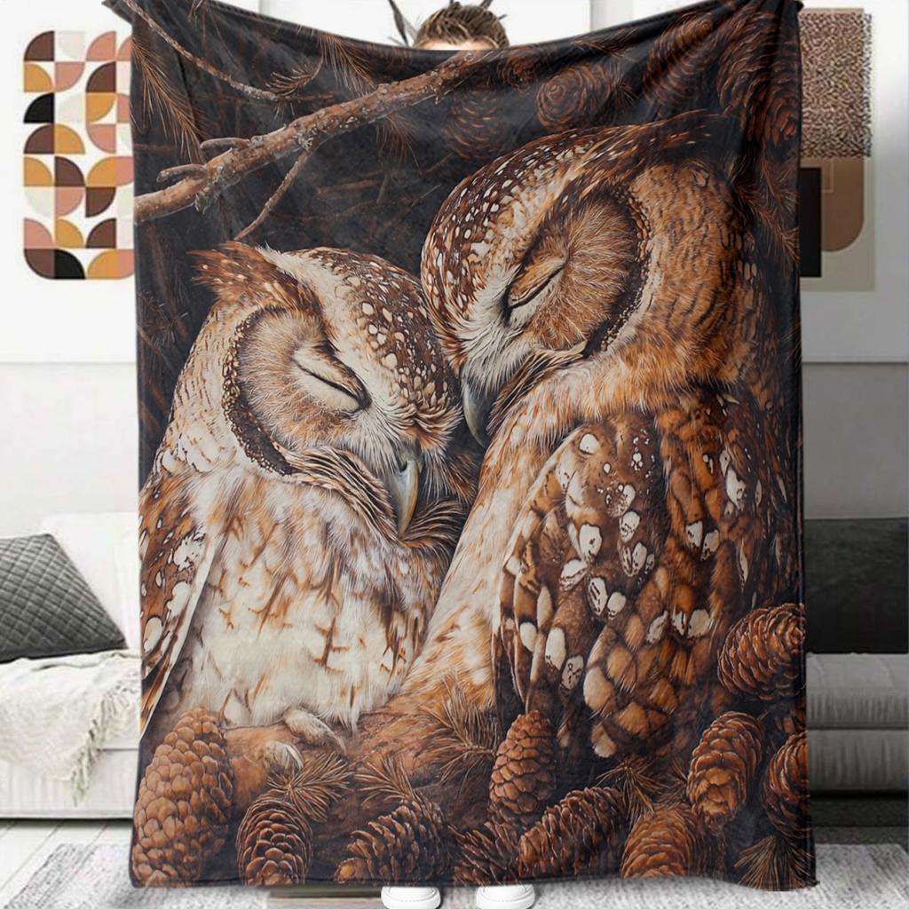 1Pc Cartoon Print Flannel Blanket, High Quality Comfortable for All Seasons, Home Decor, Warmth and Comfort, Perfect for Christmas Birthday Gift
