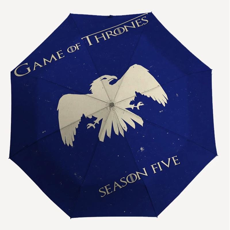 1pc Game of Thrones Season Five Folding umbrella automatic open/close, 8-Rib Durable Frame, Compact Folding Design, Ideal Birthday1107L
