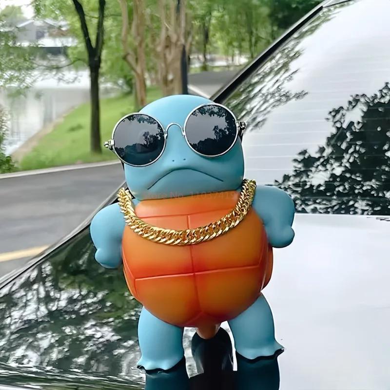 New  Anime  Squirtle Will Spray Water Jenny Turtle Car Accessories Spray Water Big Size Proud And Cute Model Toys