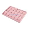 HX6F Jewelry Stand Velvets Fabric Material Jewelry Display Tray for Rings Earrings