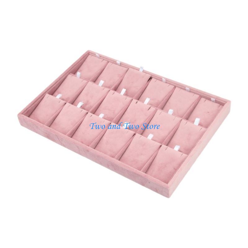 HX6F Jewelry Stand Velvets Fabric Material Jewelry Display Tray for Rings Earrings