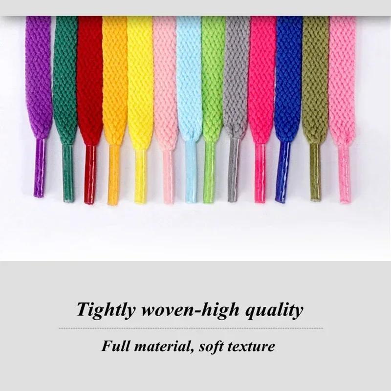 White Flat Sport Shoelaces Thick Non-Elastic Sneaker Lace for Women Leisure Shoe String Accessories