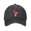 Black Baseball Cap With Mushroom  New Vintage Washed Cotton Baseball Cap Parent Kids Sun Hats