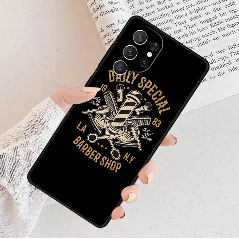 Barber Shop Hair Stylist Salon Phone Case For Samsung Galaxy S25 S23 S30 S8 S21 S20 FE S24 S22 Note 10 20 Plus Lite Ultra