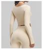 Seamless Cross-Neck Yoga Top, Bra-Free, Two-Piece Look, Tight-Fit Sportswear for Women