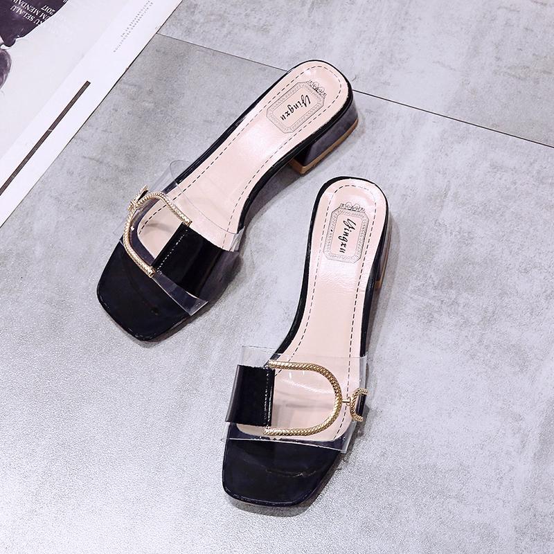 

new transparent summer sandals for women, fashionable summer sandals for women, high heels, mid heels, thick heels 34