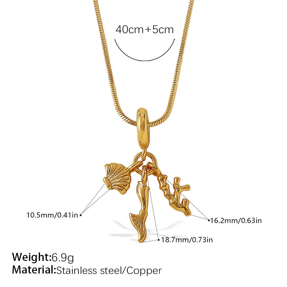 Seaside Vacation Style DIY Turtle Starfish Pendant Necklace Gold-plated Diamond Light Luxury Fashion Jewelry Women