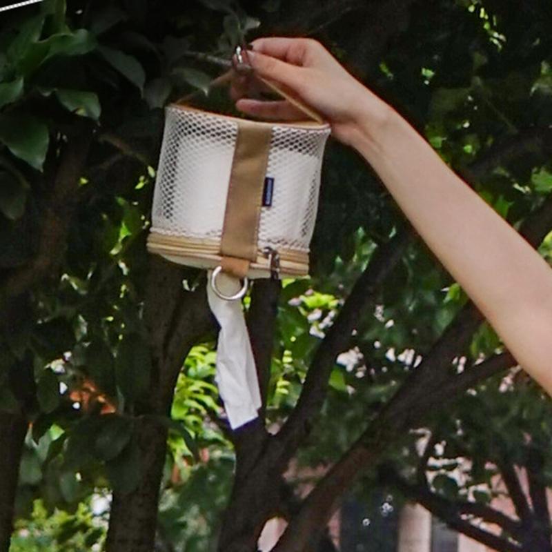 Tissue Dispenser  Outdoor Camping Tissue Case Portable Roll Paper Storage Bag For Camping Hiking Picnics And Home Use