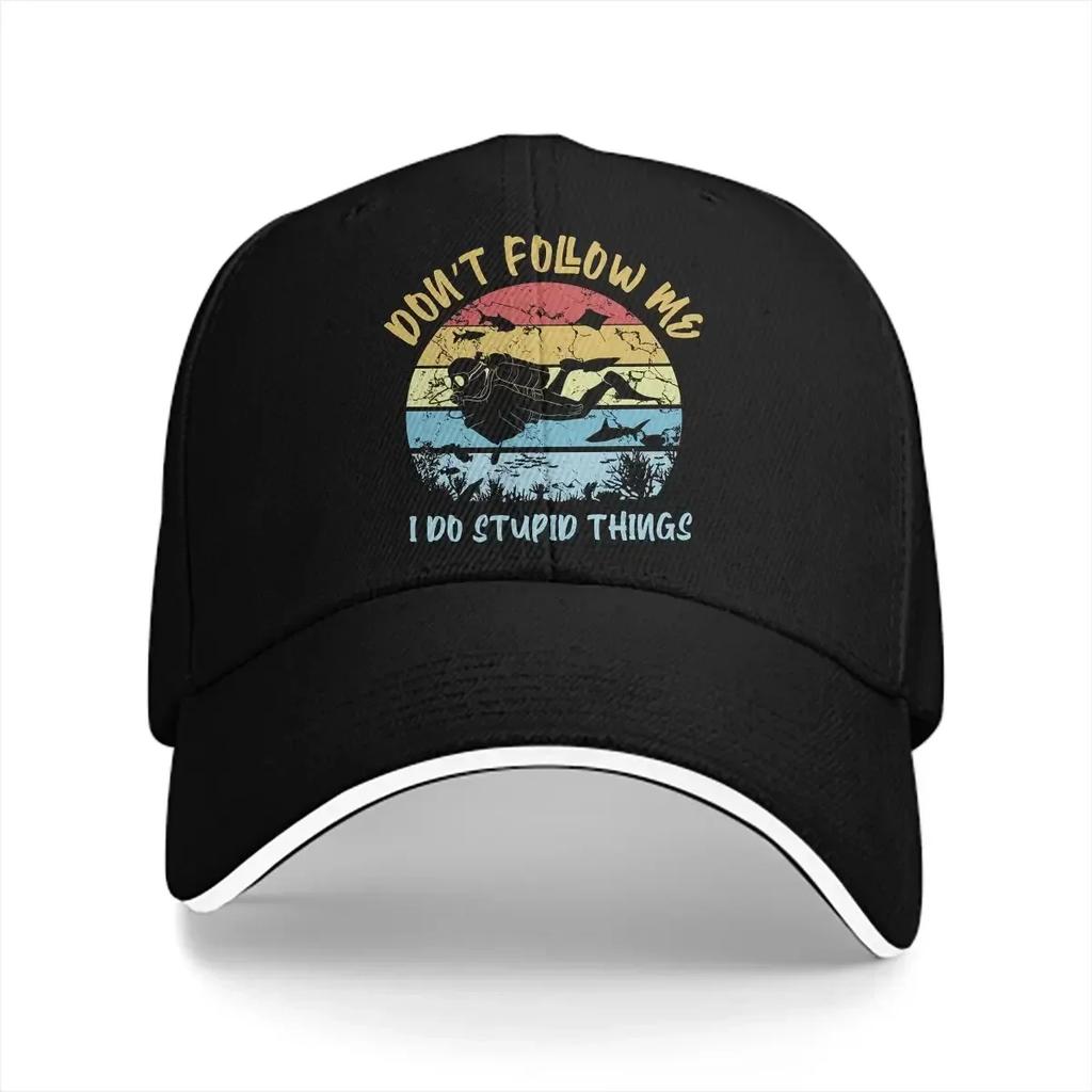 Dont Follow Me I Do Stupid Things Baseball Cap Unisex Hats Women Visor Protection Snapback Diving Dive Caps