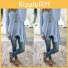 Elegant Plus Size Women Long Sleeve Loose Blouse With Baggy V Neck Tunic T Shirt