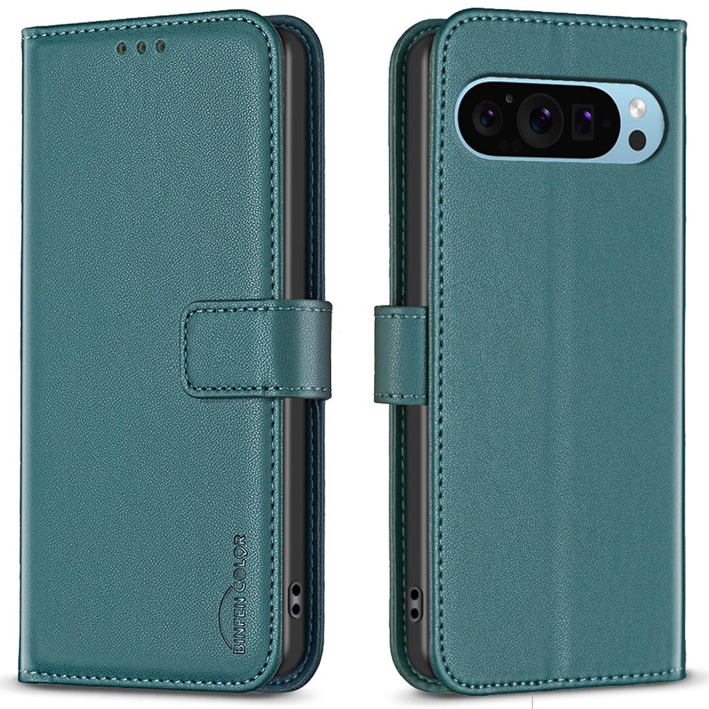 BINFEN COLOR BF17 For Google Pixel 9 Pro XL Leather Case Stand Magnetic Closure Flip Folio Phone Cover