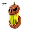 Accessorio Cosplay di Halloween Lanterna di Zucca, Testa Spaventosa Animatronica con Bocca Aperta Design Decorazione Animata per Esterno Interno Giardino Portico