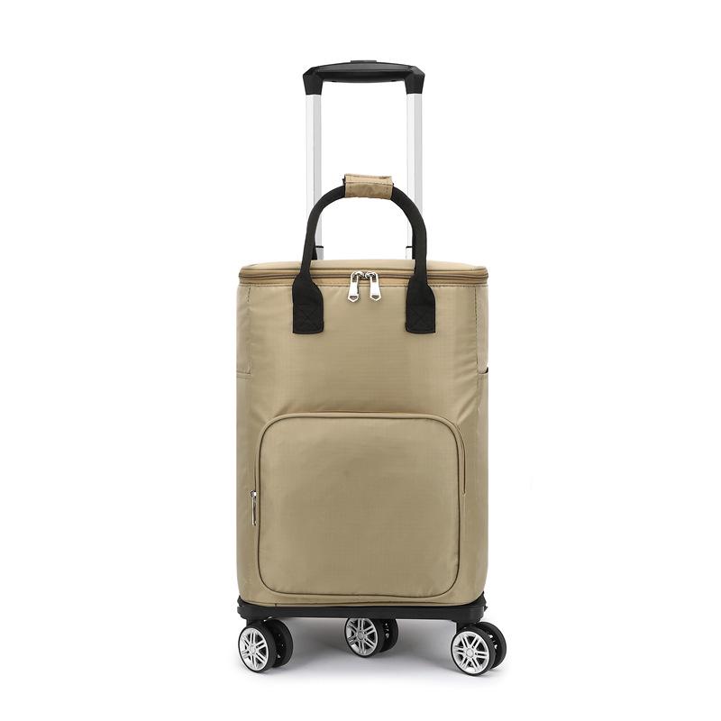 Folding Portable Grocery Shopping Cart with Bag - Household Supermarket Trolley