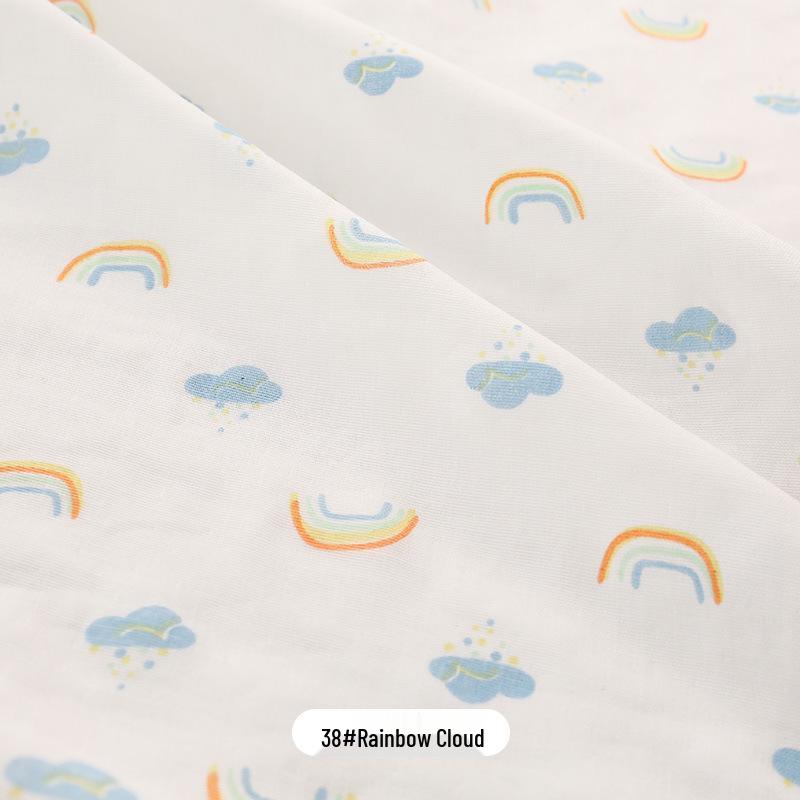 100% Cotton Double Layer Gauze Fabric: Cartoon Baby Pajamas, Drool Bibs, Bath Towels, Fabric Remnants.