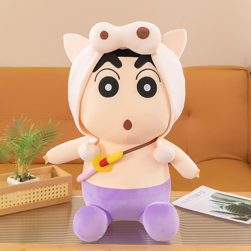 New Crayon Small New Doll Zuowemen Little White Doll Bed Doll Pillow Sleeping Plush Animation Male Throw Pillow